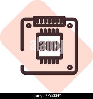 Computer ssd, illustration, vector on a white background. Stock Vector