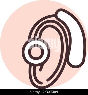 Hearing aid, illustration, vector on a white background. Stock Vector