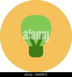 Ecology green lightbulb, illustration, vector on a white background. Stock Vector