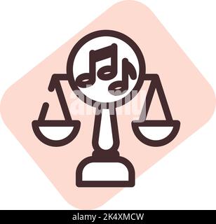 Entertaintment law, illustration, vector on a white background. Stock Vector