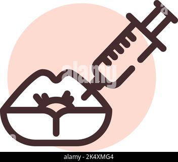 Lip injections, illustration, vector on a white background. Stock Vector