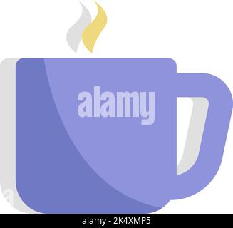 Hot tea in a cup, illustration, vector on a white background. Stock Vector