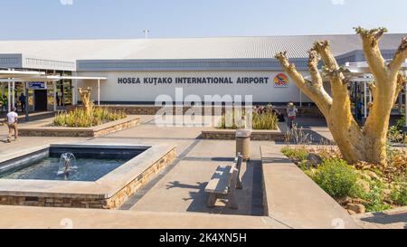 Windhoek, Namibia - 27 September 2018: View of the Hosea Kutako International Airport. Modern terminal building. Stock Photo