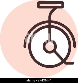 Circus unicycle, illustration, vector on a white background. Stock Vector
