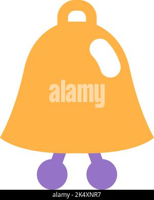 Kindergarten bell, illustration, vector on a white background. Stock Vector