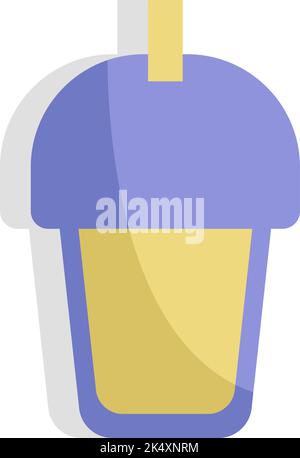 Juice in cup, illustration, vector on a white background. Stock Vector
