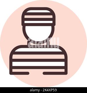 Prisoner law, illustration, vector on a white background. Stock Vector