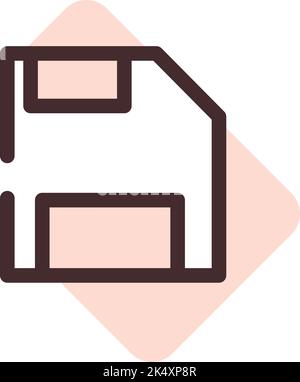 Computer save, illustration, vector on a white background. Stock Vector