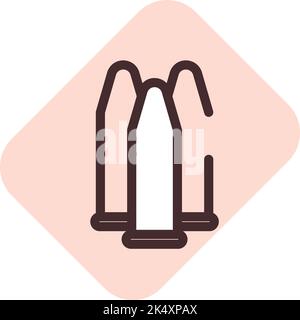 Bullet law, illustration, vector on a white background. Stock Vector
