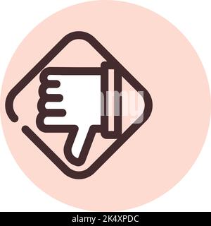 Marketing dislike, illustration, vector on a white background. Stock Vector