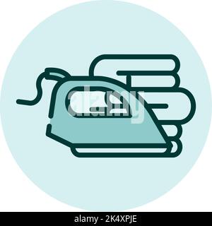 Ironing clothes, illustration, vector on a white background. Stock Vector