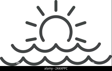 sun and sea waves Stock Vector