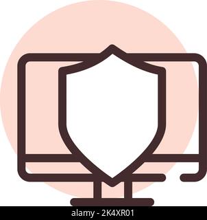 Computer security shield, illustration, vector on a white background. Stock Vector