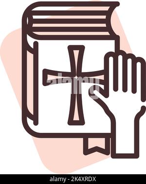 Swear oath laws, illustration, vector on a white background. Stock Vector