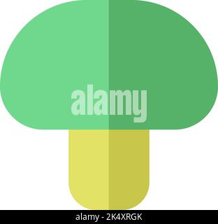 Green mushroom, illustration, vector on a white background. Stock Vector