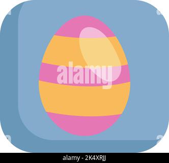 Pink easter egg with yellow, illustration, vector on a white background. Stock Vector