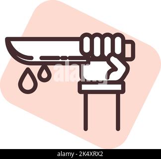 Murder laws, illustration, vector on a white background. Stock Vector