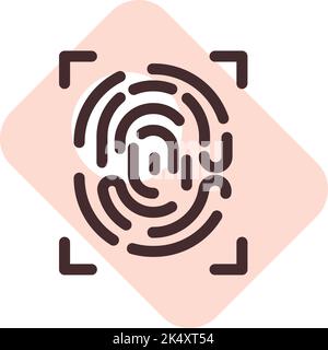 Phone fingerprint id, illustration, vector on a white background. Stock Vector