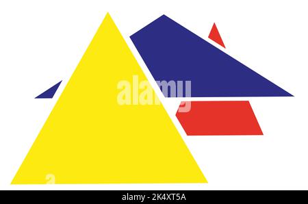 Triangles logo, illustration, vector on a white background. Stock Vector