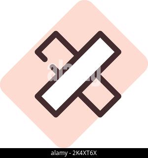 Phone cancel, illustration, vector on a white background. Stock Vector