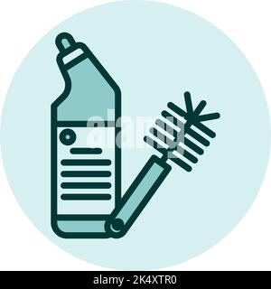 Cleaning tools, illustration, vector on a white background. Stock Vector