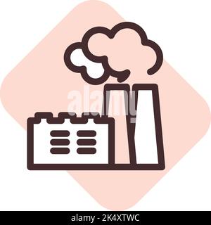 Oil factory, illustration, vector on a white background. Stock Vector