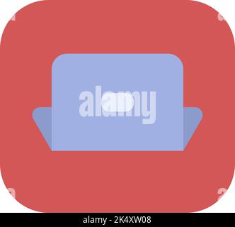 Grey office laptop, illustration, vector on a white background. Stock Vector
