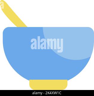 Morning routine soup, illustration, vector on a white background. Stock Vector