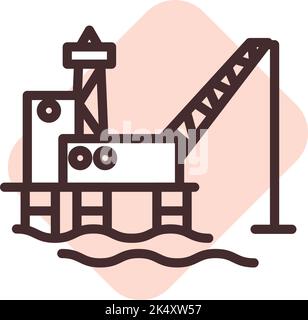 Oil platform, illustration, vector on a white background. Stock Vector