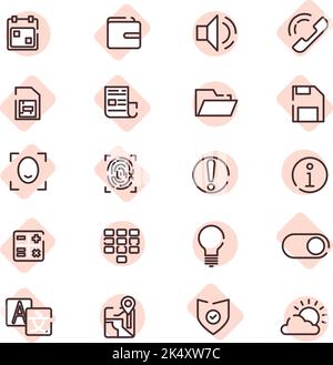 Phone options, illustration, vector on a white background. Stock Vector
