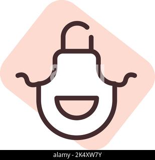 Pottery apron, illustration, vector on a white background. Stock Vector