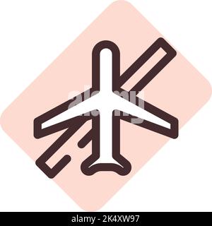 Phone airplane mode off, illustration, vector on a white background. Stock Vector