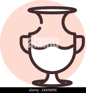 Clay pot, illustration, vector on a white background. Stock Vector