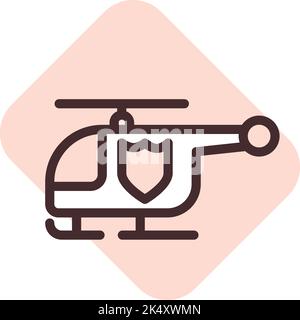 Helicopter law, illustration, vector on a white background. Stock Vector