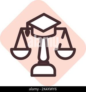Education law, illustration, vector on a white background. Stock Vector