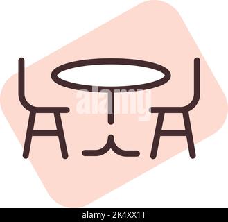 Restaurant table, illustration, vector on a white background. Stock Vector