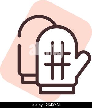 Restaurant gloves, illustration, vector on a white background. Stock Vector