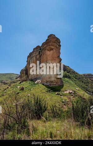 The Brandwag Buttress (Sentinel) in Golden Gate Highlands National Park, South Africa viewed from the side Stock Photo