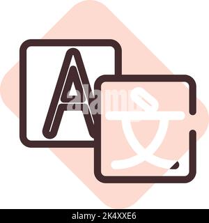 Phone translate, illustration, vector on a white background. Stock Vector