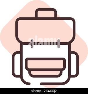 School backpack, illustration, vector on a white background. Stock Vector
