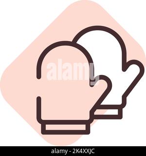 Shopping mall gloves, illustration, vector on a white background. Stock Vector