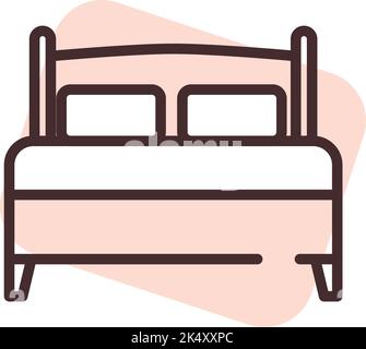 Sleeping bed, illustration, vector on a white background. Stock Vector