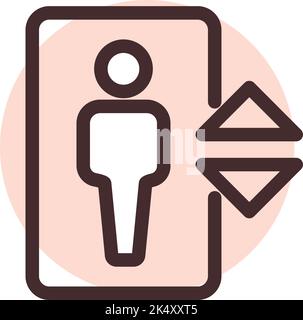 Shopping mall lift, illustration, vector on a white background. Stock Vector