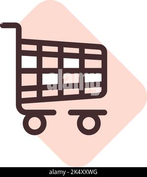 Shopping mall cart, illustration, vector on a white background. Stock Vector
