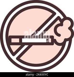 Shopping mall no smoking zone, illustration, vector on a white background. Stock Vector