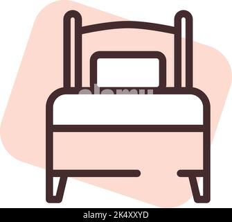 Bed for sleeping, illustration, vector on a white background. Stock Vector