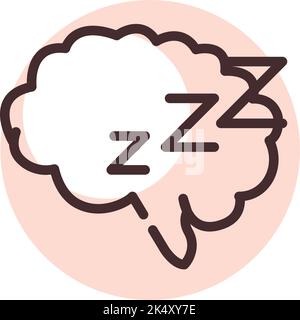 Dream zzz cloud, illustration, vector on a white background. Stock Vector