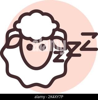 Counting sheeps, illustration, vector on a white background. Stock Vector