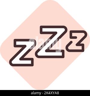 Dream zzz, illustration, vector on a white background. Stock Vector