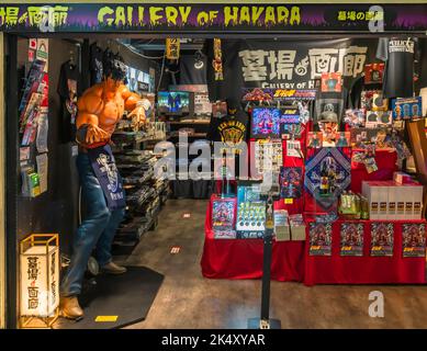 tokyo, japan - august 06 2022: Entrance of the Gallery of Hakaba in Nakano Broadway Shopping Mall helding an exhibition about the Japanese anime and m Stock Photo